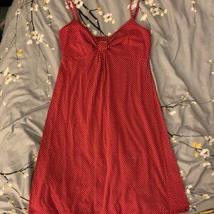 Ann Taylor LOFT Red And White Polka Dot Dres